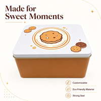 Boîte rectangulaire en fer blanc avec couvercle et base pour jouets, biscuits, bonbons, poupées, avec impression personnalisée, commandes en gros OEM ODM