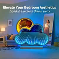 Miroir LED personnalisé d'usine, effet abysse, tunnel 3D, néon infini, miroir nuage infini, enseigne lumineuse pour la décoration de maison, magasin et fête