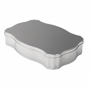 Kontensan L476 WAVY RECTANGLE <b>Tin</b> Can 3.5 Lt Wavy Shaped <b>Metal</b> Box for Candy 300x200mm X H61mm Slip Lid - Product Image 2