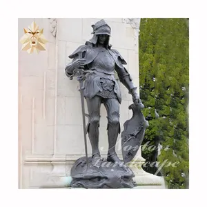 Outdoor Tuin Levensgrote Metalen Gegoten Brons Armour Knight Soldaat Warrior Standbeeld Sculptuur Te Koop