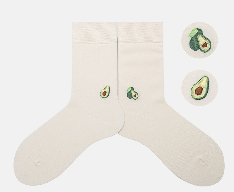 Cartoon Fruit Animals Cozy Socks Custom Logo Embroidered Socks Knitted