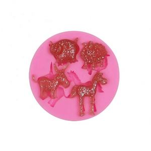 Hengya-Molde de silicona para chocolate con forma de cerdo, oveja, Donkey y caballos Molde de encaje de azúcar de silicona, cola de sirena <span class=keywords><strong>Fondant</strong></span> 3D - Product Image 1