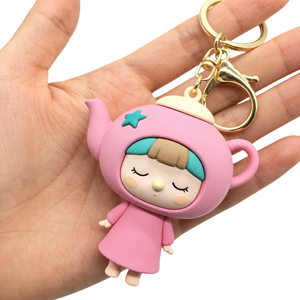 Porte-clés personnalisé promotionnel en forme d'animal, mignon, doux, style anime, avec logo personnalisé, accessoires sur mesure, anneau porte-clés - Product Image 2