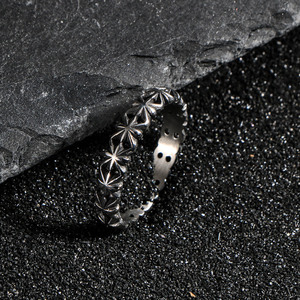 Retro Fashion Rice Flower <b>Ring</b> Women's <b>Silver</b> Tone Eight Pointed Star Design Gift Jewelry SA1028 - Product Image 2