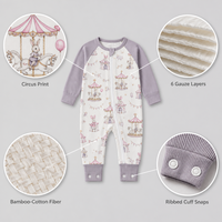 Fabricante al por Mayor de Pijamas de Bambú y Algodón para Bebés, Certificados OEKO-TEX y BSCI, 6 Capas, Precio de Fábrica, OEM/ODM