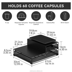 Pull Out <strong>Coffee</strong> Bar Station Organizer with Storage Drawer for <strong>Keurig</strong> K Cup and <strong>Coffee</strong> <strong>Pods</strong> - Product Image 3