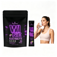 AegleWell OEM ODM Poudre d'électrolytes aromatisée au vin sans alcool, 30 sachets individuels, supplément d'électrolytes sans sucre, vente en gros