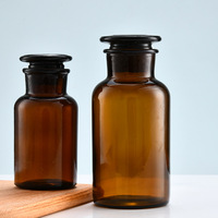 Bouteille en verre marron transparent avec bouchon en liège, style apothicaire vintage, pour stockage de thé, contenances 60, 125, 250, 500, 1000 ml, vente en gros
