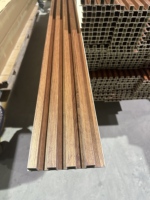 Decoración Interior De Fibra De Madera De Bambú Listón estriado Revestimiento De PVC Panel 3D De Pared Rejilla Interior TV Fondo Panel De Pared De Techo
