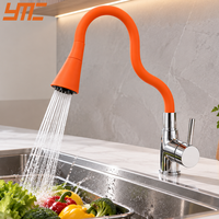 Robinet de cuisine flexible en gros 360° °   Robinet mélangeur d'évier extractible à bec orientable et flexible, haute pression, anti-éclaboussures, pour maison et hôtel