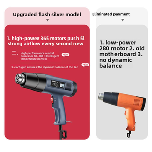 2000W Rango <span class=keywords><strong>de</strong></span> temperatura variable 110 ~ 1112 grados Fahrenheit Aire caliente/<span class=keywords><strong>pistola</strong></span> <span class=keywords><strong>de</strong></span> <span class=keywords><strong>calor</strong></span> <span class=keywords><strong>de</strong></span> aire frío, adecuado para uso industrial y doméstico - Product Image 5