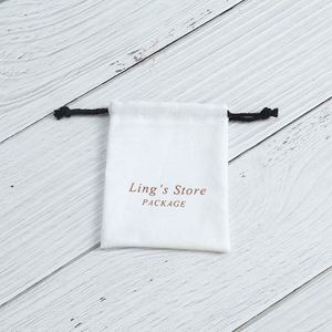 Bolsa de Almacenamiento de Joyas con Cordón, Estilo Minimalista, Personalizable con Logotipo, Suministro Directo de Fábrica, Bolsa de Regalo de Algodón Grueso - Product Image 4