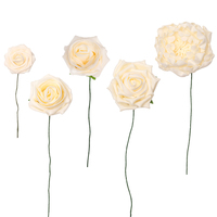Grande rose artificielle blanche résistante aux UV, romantique, pour mariage, Saint-Valentin, intérieur/extérieur, fleur en PE au toucher réel, décoration complète