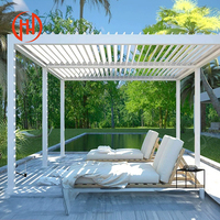 Pergola moderne motorisée en aluminium à lames orientables, toit bioclimatique rétractable, protection de la vie privée, couleur personnalisée, service de modélisation 3D