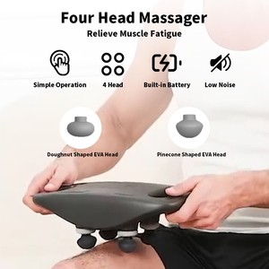 Pistol pijat tubuh nirkabel, 4 kepala Fascia frekuensi tinggi, peralatan getaran otot untuk menghilangkan nyeri dan lelah - Product Image 2