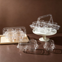 Boîte à cupcakes en gros 1/2/4/6 trous, boîte portable en plastique pour muffins, emballage transparent épaissi pour desserts sucrés