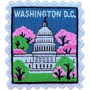 Custom Washington Dc Embroidery <b>Patch</b> 3 Inches Iron <b>On</b> <b>Sew</b> <b>On</b> Travel Applique Fabric <b>Patch</b> - Product Image 1