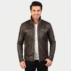 New Design <b>Leather</b> <b>Jacket</b> <b>Men</b> 2026 Custom Genuine <b>Leather</b> Outerwear OEM Biker Style Streetwear Fashion Bulk <b>jacket</b> for <b>men</b> - Product Image 1
