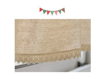 Rideau de fenêtre demi-rideau en coton et lin japonais, dentelle bohème, écologique, pli ondulé, personnalisable, toutes saisons, rideaux de café