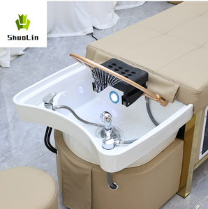 เตียงนวดสระผมหนังสังเคราะห์สไตล์โมเดิร์นหรูหรา โครงสแตนเลส ฟองน้ำความหนาแน่นสูง สำหรับร้านเสริมสวยและสปาผม - Product Image 3