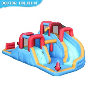Château gonflable aquatique Doctor Dolphin, vente flash, toboggans aquatiques pour enfants, capacité de 4 personnes, tissu Oxford 420D+840D - Product Image 6