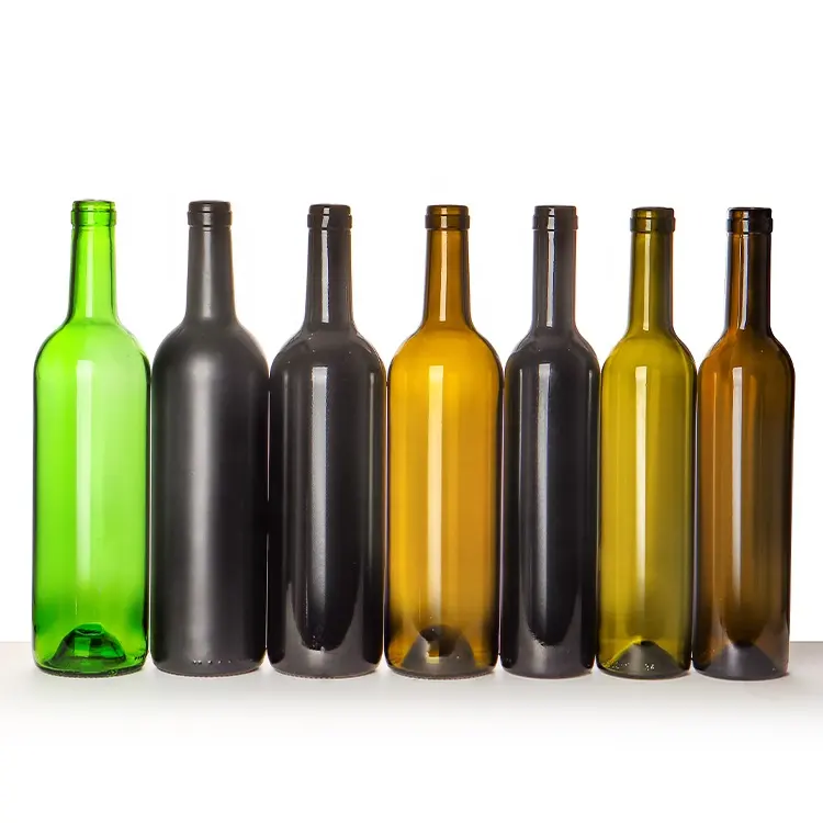 Manufacturers Wholesale Green White 500ml 750ml Bordeaux Empty Wine Bottle With Cork And Lid