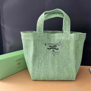 Sac <span class=keywords><strong>à</strong></span> <span class=keywords><strong>main</strong></span> de plage en paille tressé <span class=keywords><strong>à</strong></span> la <span class=keywords><strong>main</strong></span> pour <span class=keywords><strong>femme</strong></span>, <span class=keywords><strong>à</strong></span> rayures, avec fermeture éclair et trois poignées, collection Printemps/Été - Product Image 4
