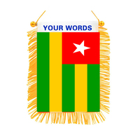 Mini drapeau bannière simple ou double face pour voitures, style fanion de la République arabe syrienne, pour rétroviseur, avec franges, drapeaux par sublimation