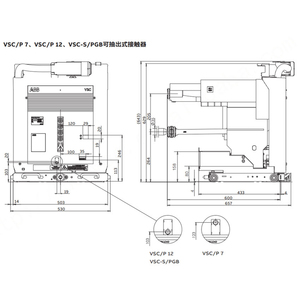 คอนแทคเตอร์สุญญากาศแรงดันปานกลางแบบติดตั้งถาวร VSC-SGB 12kV-400A VSC-S/PGB VSC/F ConVac 7 ซีรีส์ VSC สามเฟส 6kA 220VDC สำหรับยี่ห้อ Brand - Product Image 4