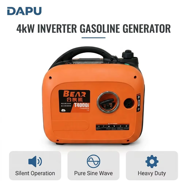 4kW Inverter Gasoline Generator 4000W Silent Portable Petrol Generator Digital Generator for Outdoor Work Home Backup Power