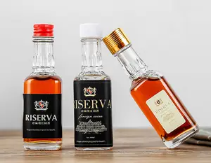 50Ml Vierkante Heldere Wodka Whisky Mini Fles Voorraad Fles Lege Spiritus Flessen