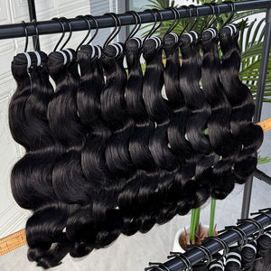 Extensiones de Cabello Natural Negro con Ondas Suaves, Cabello Humano Suave con Doble Trama, Paquetes de Cabello Grueso y Voluminoso para Salones y Proveedores de Cabello - Product Image 3