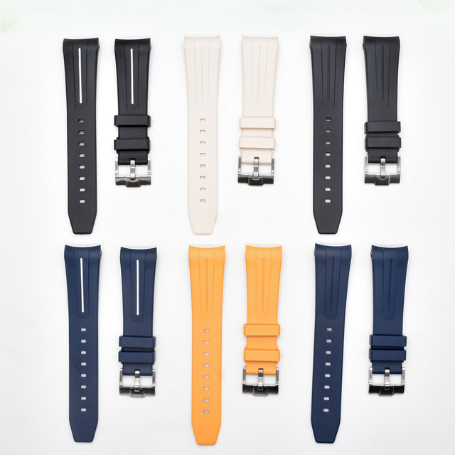 Curved End Fkm Tpu Rubber Breathable Watch Strap Quick Release for X for Moonswatch for 22mm Replacement Band Men Women