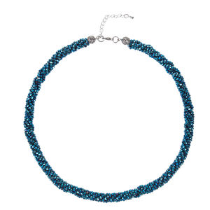 Collar de Cadena Trenzada Dorada de 18 Pulgadas con Cristales de Vidrio, Diseño Étnico Religioso con Patrón de Corazón, Regalo para Fiesta - Product Image 2