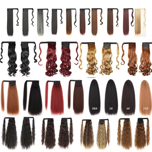 Venta al por mayor coletas sintéticas cordón trenzado Afro recto rizado niños envoltura alrededor del pelo extensiones <span class=keywords><strong>de</strong></span> cola <span class=keywords><strong>de</strong></span> caballo - Product Image 5