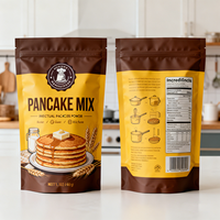 Sachet Doypack personnalisé pour mélange de crêpes, sachet plat, emballage alimentaire de qualité alimentaire