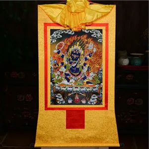 בודהה Thangka טיבטי מוזהב Bronzing כניסה Daheitian בודהה ציור