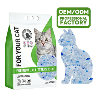 Litière pour chat écologique en gel de silice, bleue, cristalline, changeant de couleur, 99,9 % sans poussière, contrôle des odeurs, pour chatons - Product Image 1