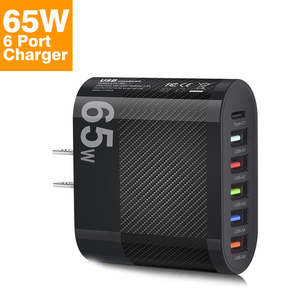 <span class=keywords><strong>Cargador</strong></span> USB de <span class=keywords><strong>6</strong></span> Puertos PD 5USB 65W para iPhone, <span class=keywords><strong>Cargador</strong></span> Rápido para xiaomi, huawei, oppo, <span class=keywords><strong>oneplus</strong></span>, Cargadores de Teléfono USB-C, Carga Rápida - Product Image 1