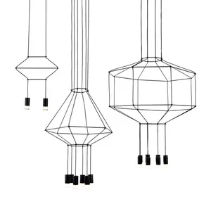 מודרני מינימליסטי ברזל אמנות DIY נברשת 5W G9 LED הנורה תליית מנורות סלון בר דקורטיבי Multipoint תליון אור