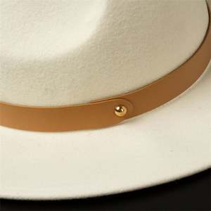 Chapeau Fedora Unisexe X1264 100% Laine, Chapeau Panama Décontracté en Feutre pour l'Extérieur, Quatre Saisons, avec Ruban et Corde - Product Image 2