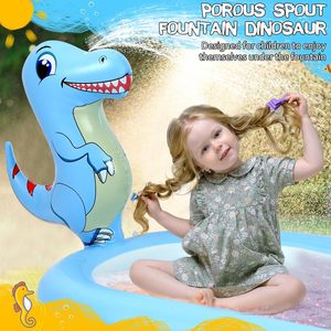 สระน้ำเป่าลมรูปไดโนเสาร์สีฟ้า ของเล่นน้ำกลางแจ้งสำหรับเด็ก - Product Image 3