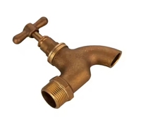 Moderner 1/2 3/4 Messing Bibcock Garten Wasserhahn Auslauf polierter Kupfer hahn mit voll offen für Becken für Park gebrauch