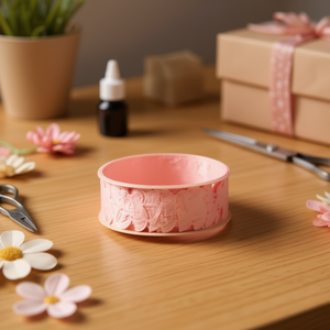 Nastro Decorativo Ilan 2.5cm x 2.7m con Motivo Floreale Rosa per Artigianato e Decorazione - Product Image 2