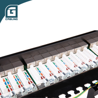 Gcabling Conector Hembra a Hembra 1RU Cat6 Mini de 24 Puertos, Modular de Pared con Código de Conexión y Panel IDC, con Logotipo, Módulos Hembra Cat 6