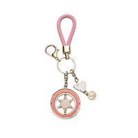 Porte-clés personnalisé avec pendentif, porte-monnaie rond vierge, en alliage de cuivre et argent, breloque en métal