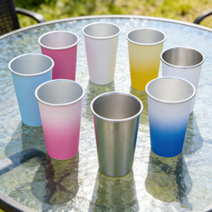 Lot de 500 ml de tasses à bière promotionnelles en aluminium, verres à boire vintage personnalisés, gobelets en aluminium 16 oz 18 oz à changement de couleur - Product Image 1