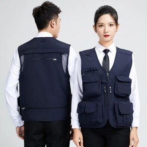 Fashionable Navy Blue Unisex <b>Waterproof</b> Polyester <b>Work</b> Vest for Construction Photography Outdoor Fishing & Tool Use - Product Image 1