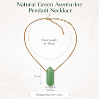 Collier pendentif colonne hexagonale en Aventurine verte naturelle, chaîne dorée, bijoux en cristal, cadeau