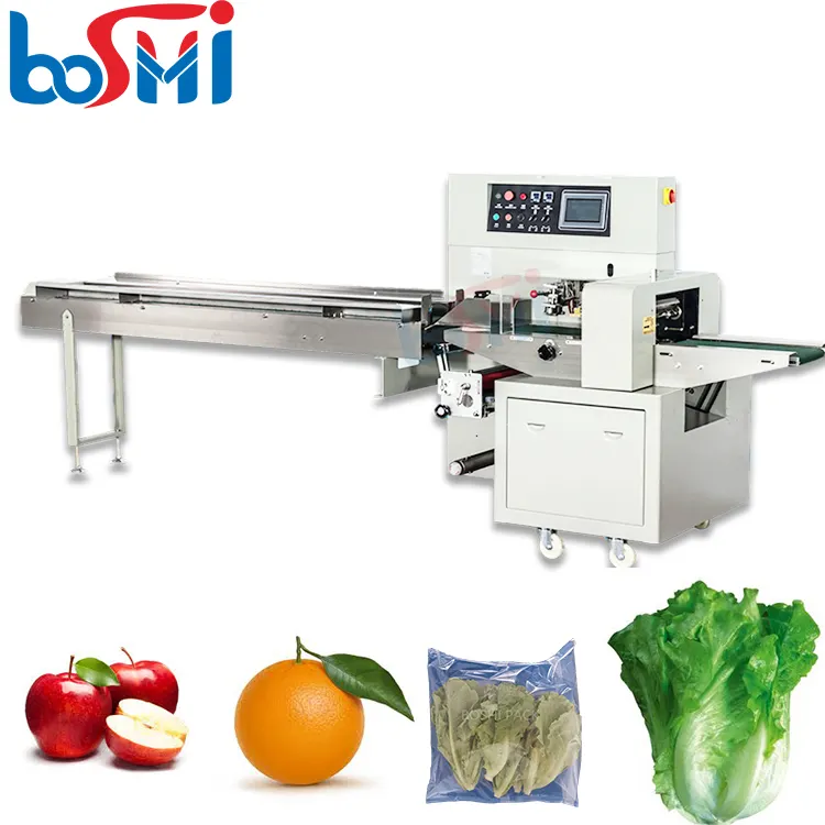 Fruits vegetables and fruits fresh without holding plastic film punching sealing packaging equipment